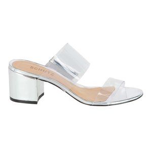 Schutz Victorie Sandals Silver